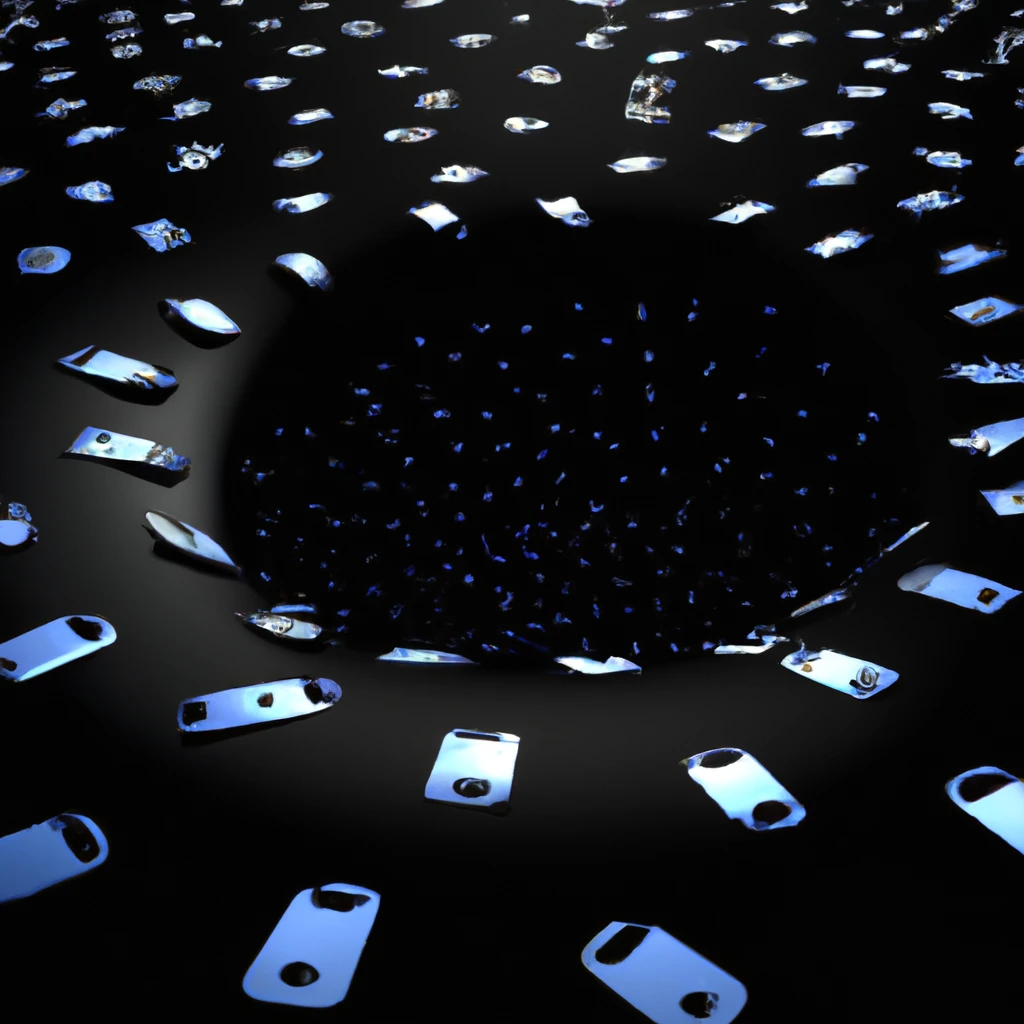 A bunch of phones falling into a black hole